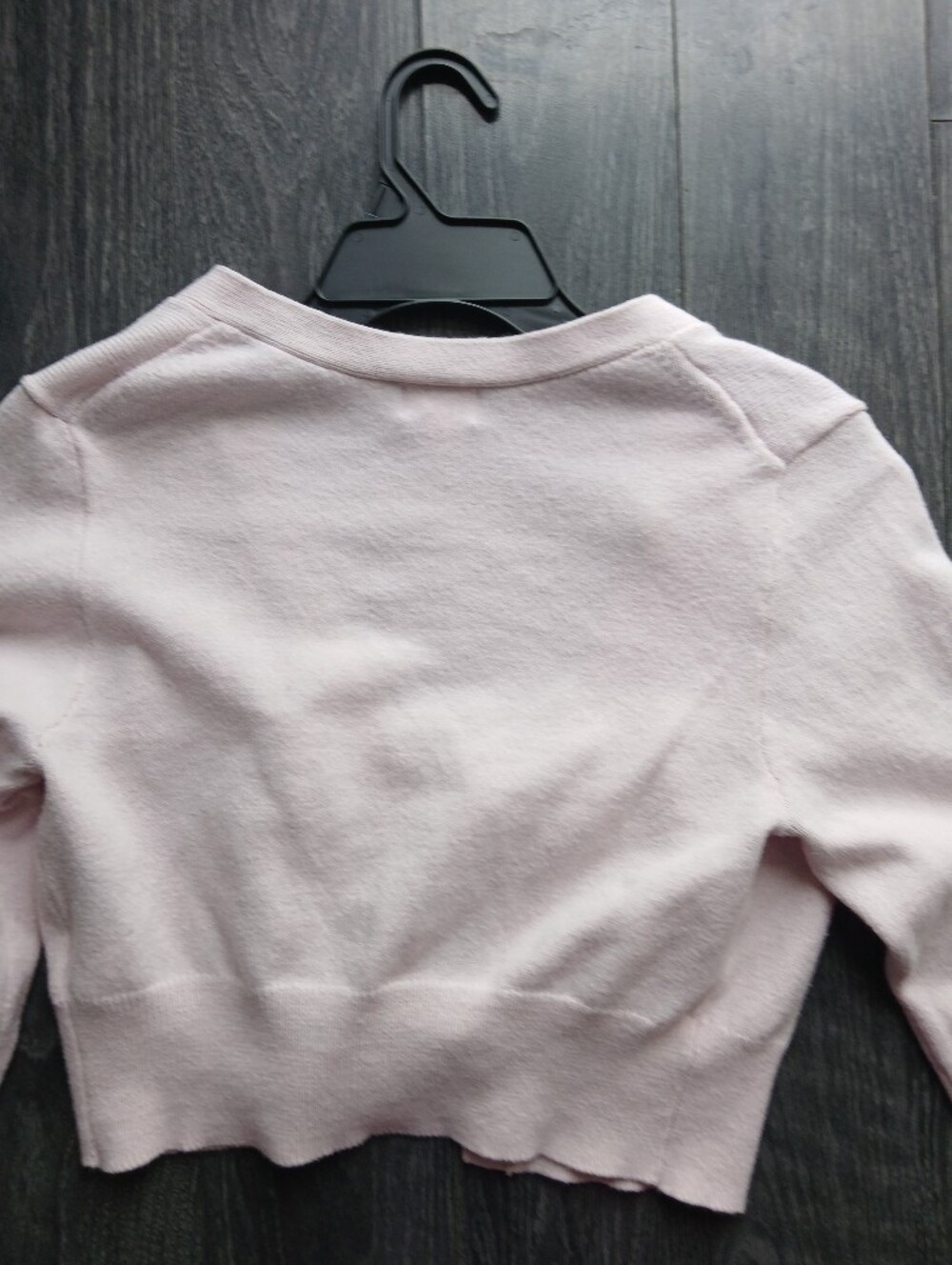 Light Pink Women's Medium Tie-Front Sweater Cardigan - Picture 6 of 7